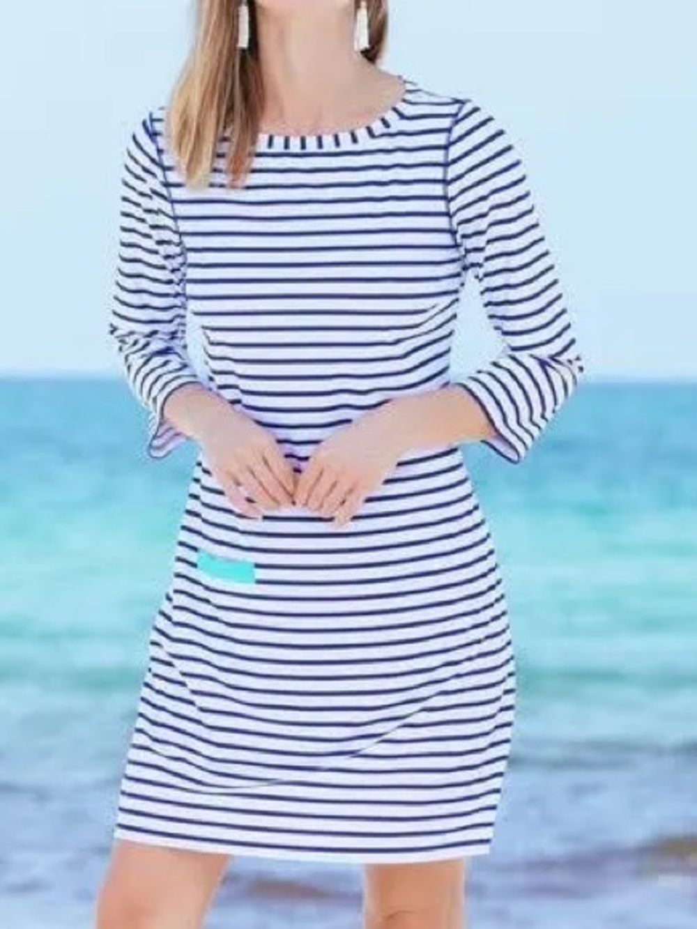 Cabana Life Navy and White Striped Mini Dress